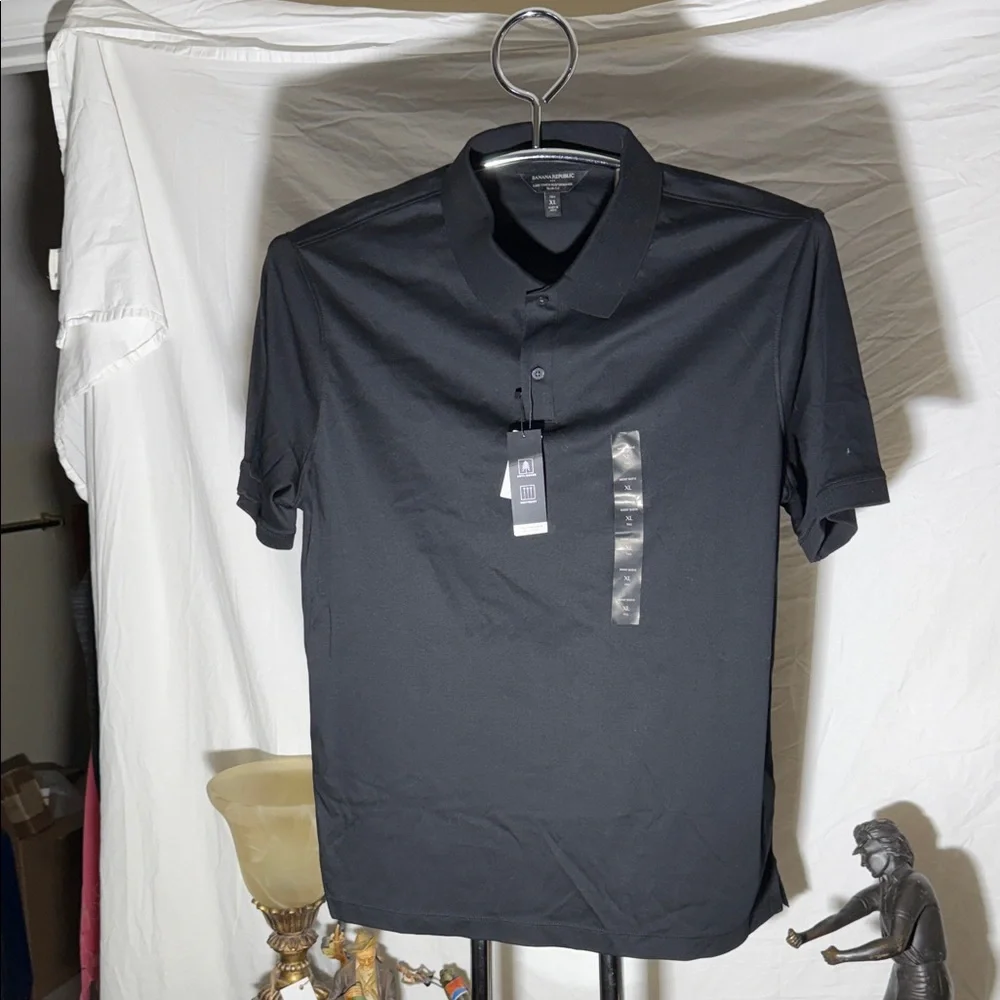 Banana Republic Men's Black Short-Sleeve Polo